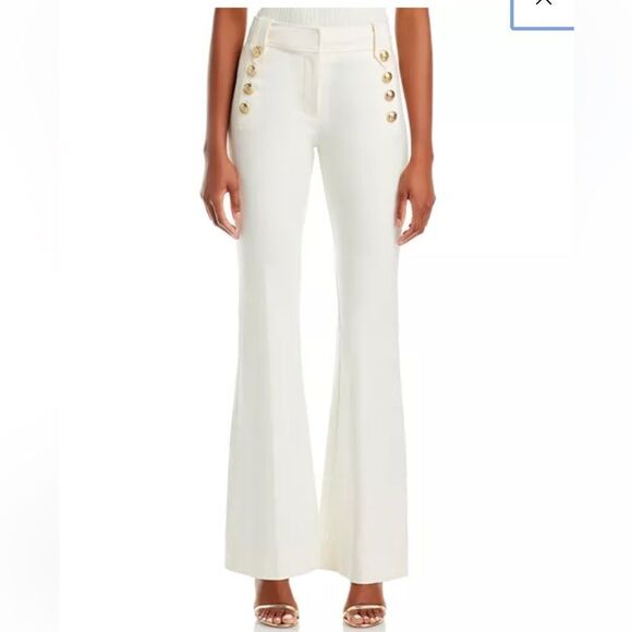 $365 Derek Lam 10 Crosby white gold button flare pants New - Picture 5 of 11